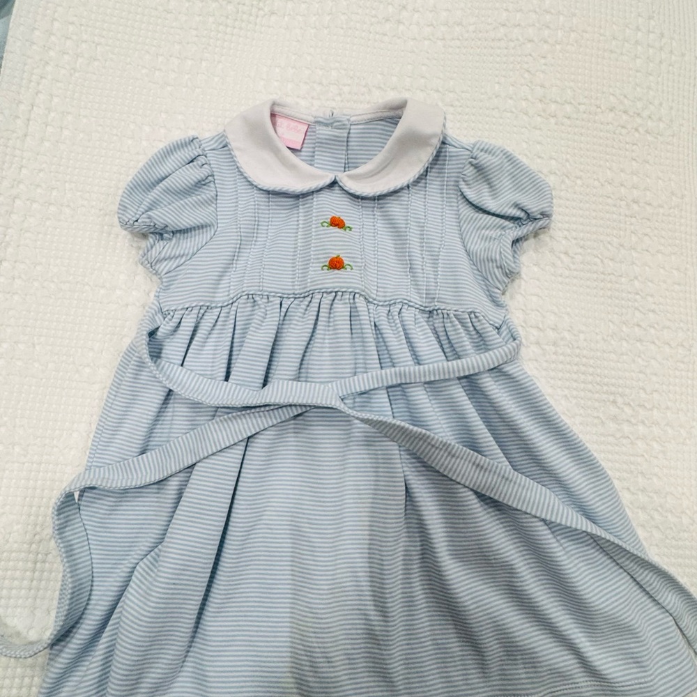 Embroidered pumpkin dress. Fall dress. Halloween dress